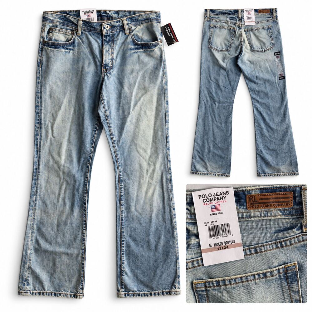 NEW Ralph Lauren Jeans Womens Size 12/34 Blue Bootcut Denim Polo Jeans NWT